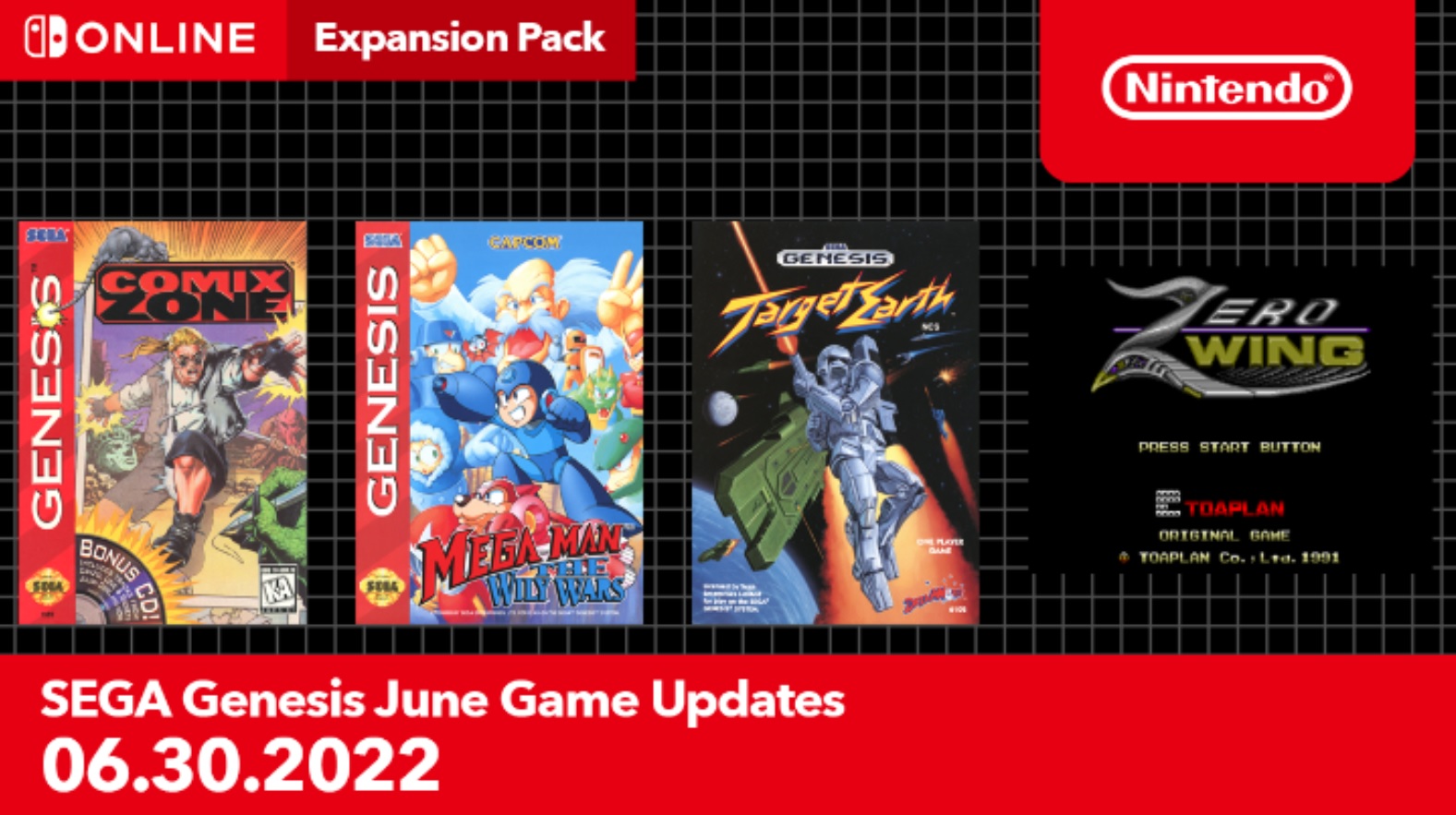 Jeux Sega du Switch Online juillet 2022